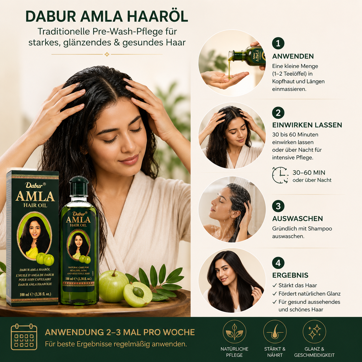 Dabur Amla Hair Oil – Original Amla Haaröl für kräftiges & glänzendes Haar